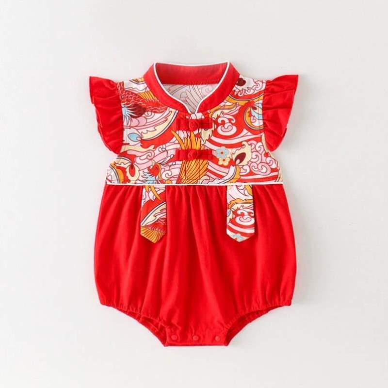 感衣服周岁男宝春秋服女宝抓阄仪式满月新生儿百天龙年拍照服宝宝