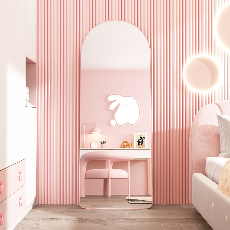 ins风 卧室全身镜子少女家用试衣自拍可爱落地镜设计感壁挂全身镜