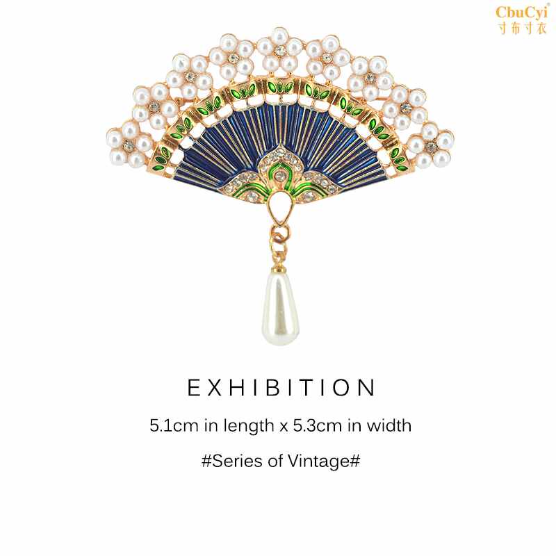 ExhibitioN复古扇形胸针高档女气质奢华大气珍珠胸花徽在类目 饰品/流行首饰/时尚饰品新, 胸针中 - 来自Buy2taobao.com提供专业的淘宝代购服务