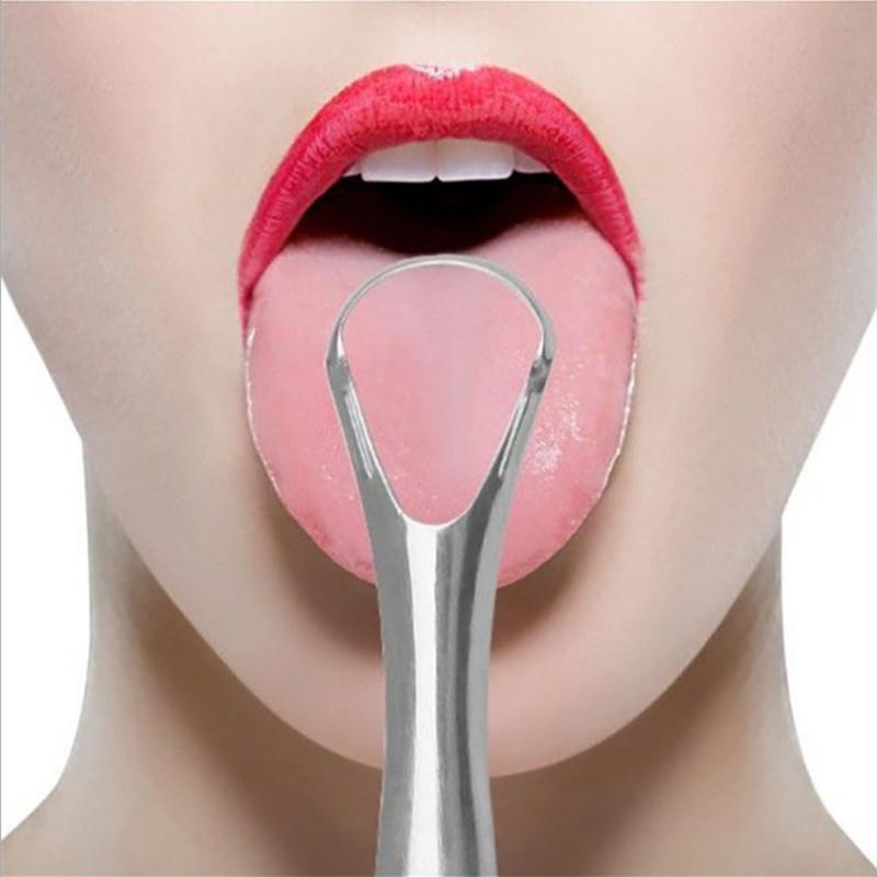 Portable Tongue Cleaner Tongue Scraper Reusable Stainless