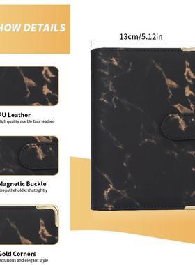 A6 PU LeatheG81396r Marble Notebook Binder Budget Planner Mo