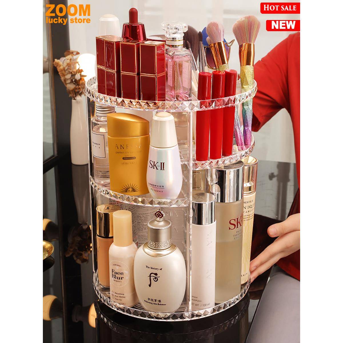 Rotating Makeup Organizer Spinning Skincare StorageKYX Carou