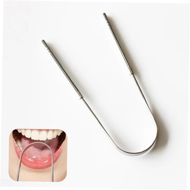 1pc/pcs Stainless Steel Tongue Scraper Reusable Brush Clean