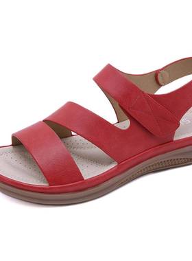big size summer shoes women flat sandals 41 42 防滑大码凉鞋