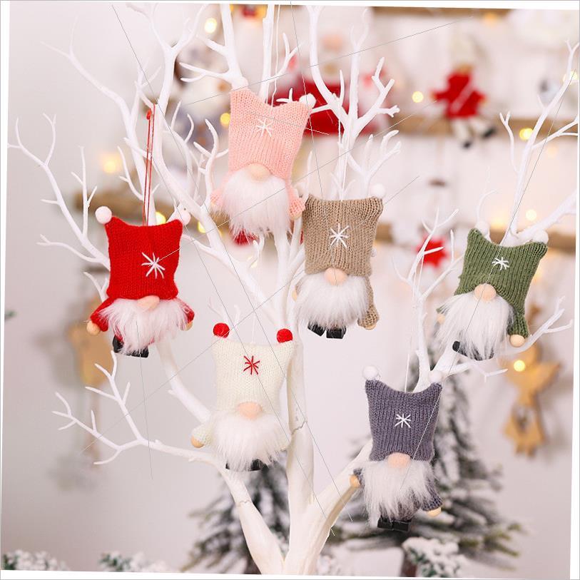 Christmas decorations woollen knitted fabric faceless doll