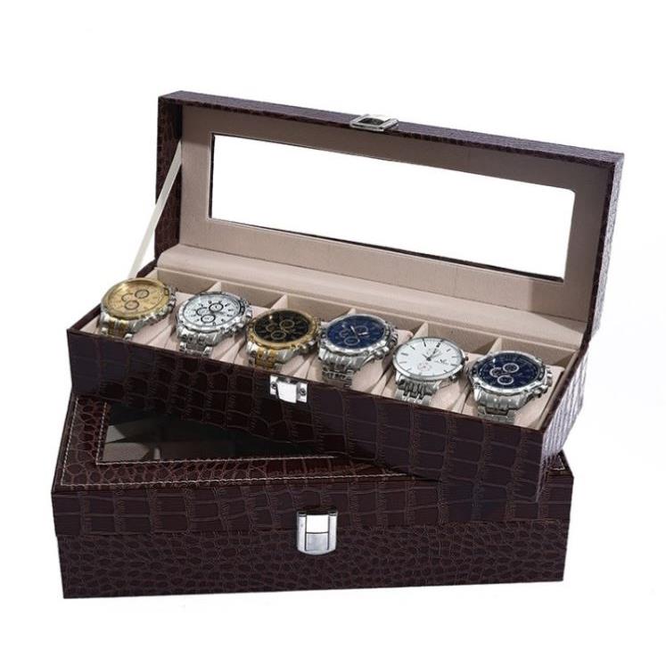 12 watch jewelry display storage holder case grids box gift