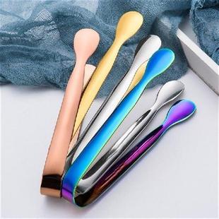 Cube Clip Tong Stainless Food Ice Bread BBQ Steel