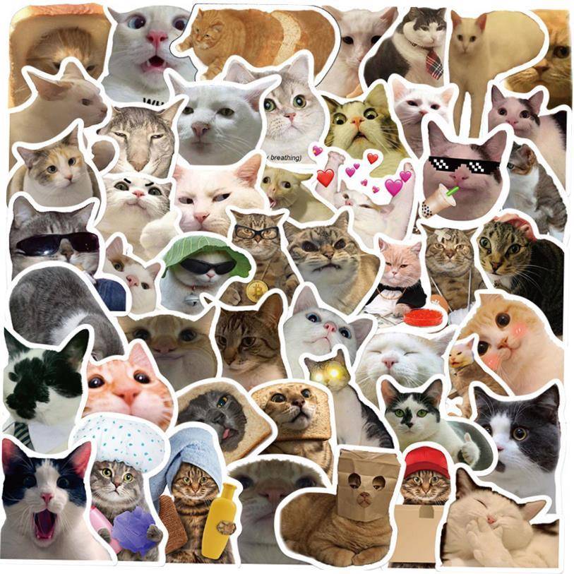 50/100pcs Cute Dog Cat MEME Funny Animals SticAHYBqN9Gkers A