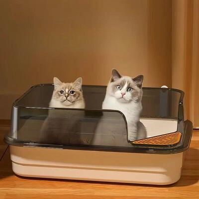 Extra Large Cat Litter Box Pet Sandbox Splashproof Cat Tray
