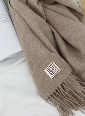 100% Lamb Wool Scarf Solid Color Plain Women Man Winter Warm