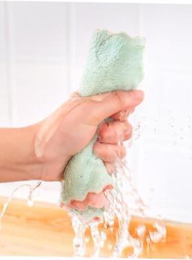 Double-layer Absorbent Microfiber Kitchen Dish Cloth towel
