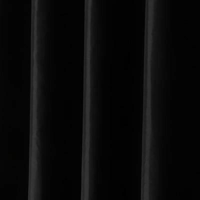 Modern Black Shower Curtains Waterproof Fabric Solid Color B