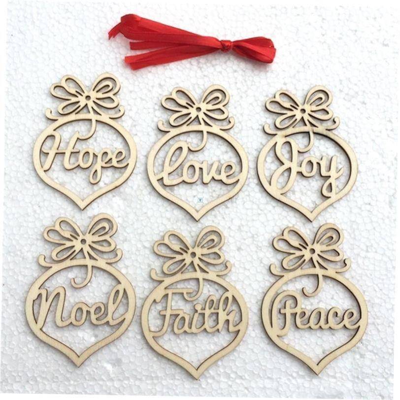 12Pcs Christmas Decorations Wooden Ornament Xmas Tree