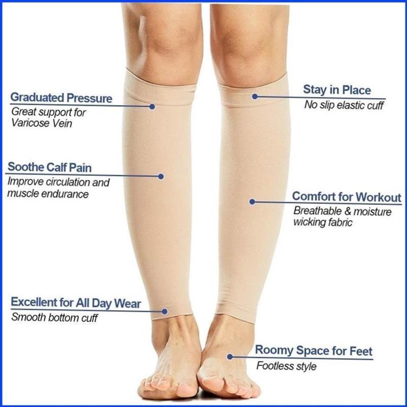 Sports Calf Support Sleeves Leg Foless Compression Socks1