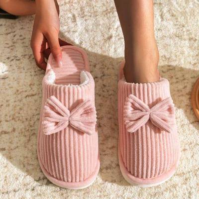 Fashion Women's Bow Slippers Fall/Winter Indoor Bedroom Floo