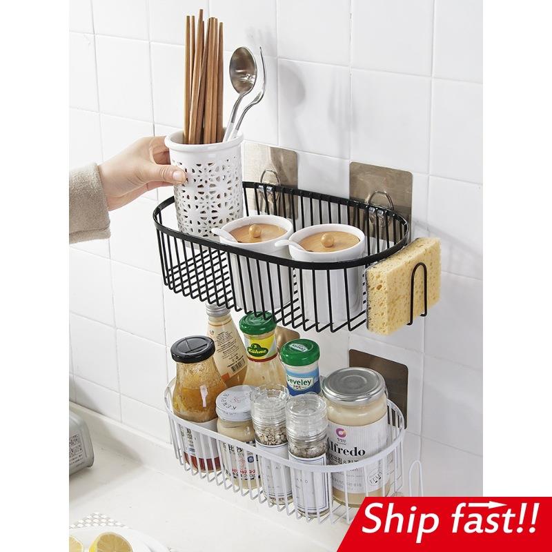 hole - free iron shelf bathroom wall hanging strong frame