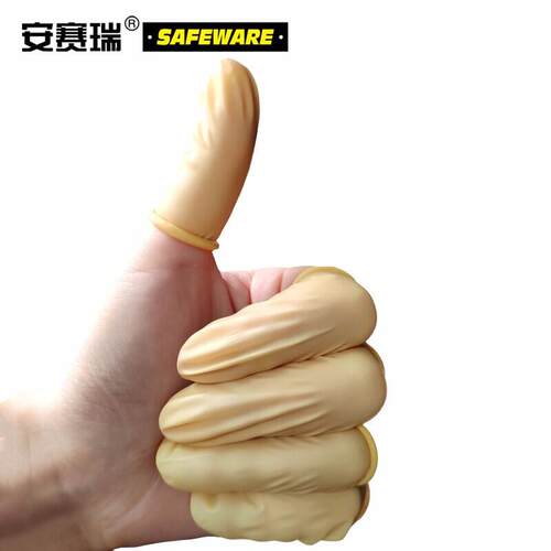 安赛瑞乳胶手指套加厚防滑防尘美甲点钞指套1000个装均码米黄1251