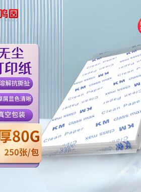 鸣固无尘纸净化静电无尘工业洁净复印机打印纸A4白色250张/包CW88