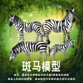 林畅模玩儿童动物园玩具斑马模型实心仿真野生马套装 摆件男孩认知