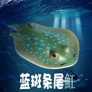 林畅模玩海洋生物蓝斑条尾魟模型蓝点珍珠魟仿真魟鱼儿童动物玩具