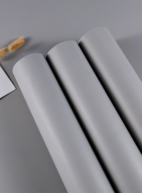 浅灰色墙纸高级灰壁纸自粘贴纸柜子大学生寝室墙贴银色系家具翻新