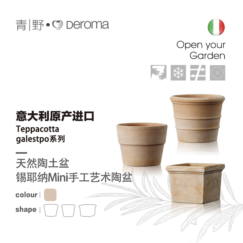 deroma帝罗马多肉植物花盆吸水透气室内盆栽植物绿植种植陶土盆