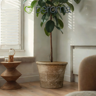 deroma帝罗马复古陶土花盆透气花盆落地绿植花卉种植盆透气陶盆