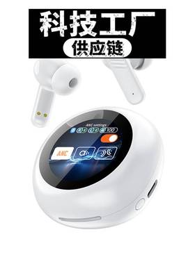 瑞禾科技新款私模圆屏降噪耳机.无线耳机带屏幕新款科技蓝牙耳机