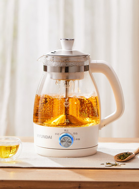 HYUNDAI韩国煮茶器家用蒸汽喷淋蒸茶壶黑茶养生壶办公室小电热壶