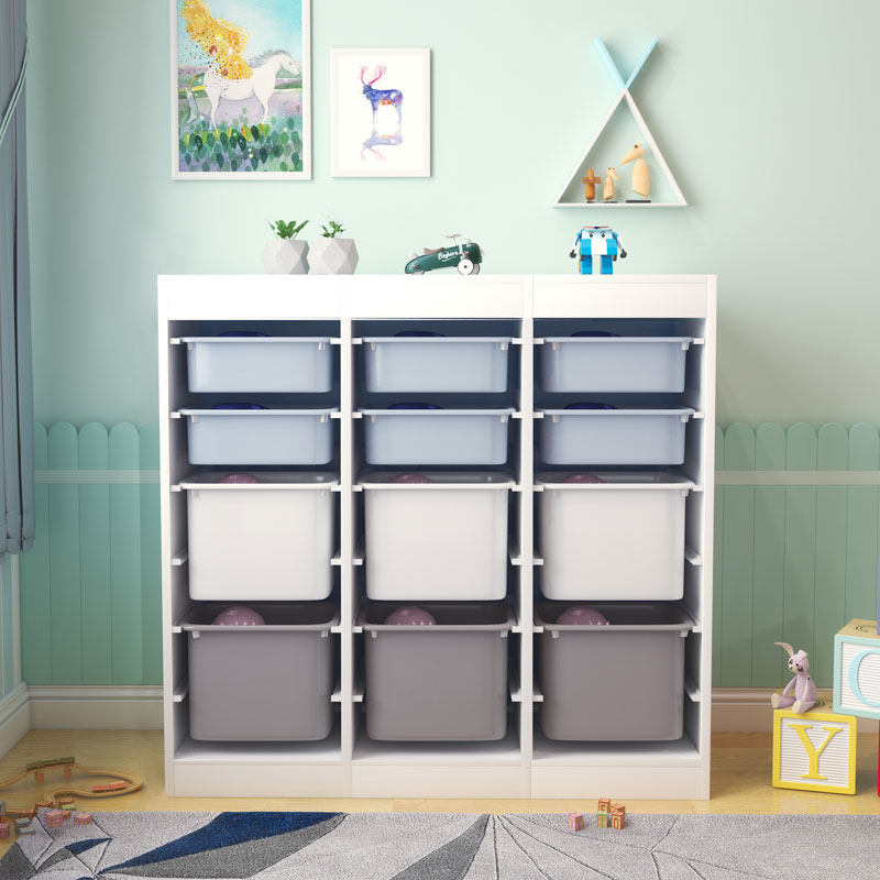 实木宝宝玩具收纳架储物柜儿童书架柜大容量整理归纳架多层置物架