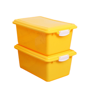 桌面杂物收纳盒带盖塑料零食衣物整理箱玩具置物筐化妆品储物盒子