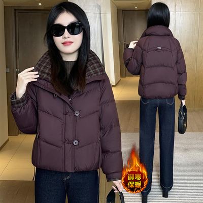 时尚休闲加厚羽绒棉服外套女士2025冬季新款洋气韩版百搭短款棉衣