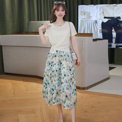 时尚短袖T恤半身裙两件套女2025夏季新款气质洋气韩版时髦套装裙