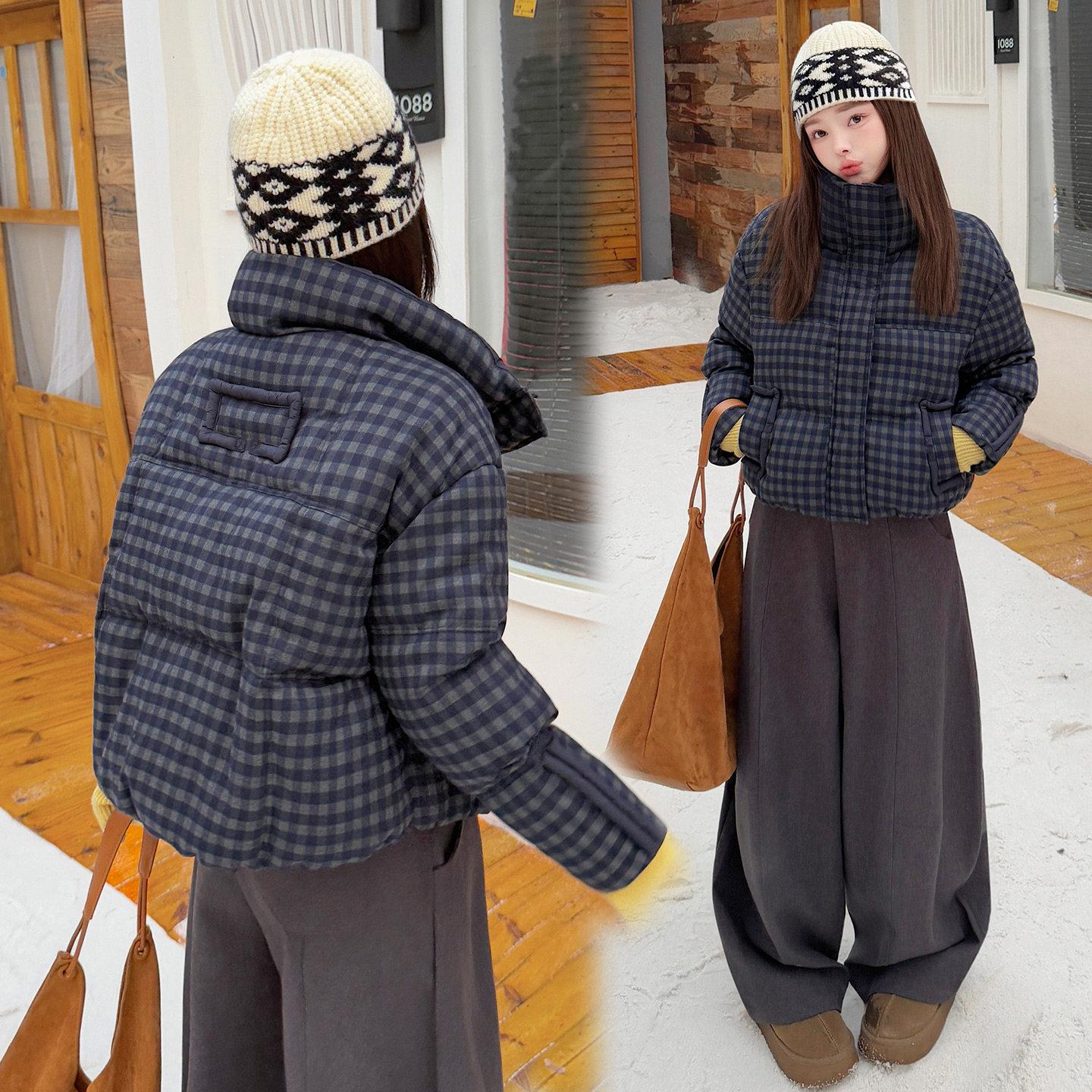 格子棉服女冬季新款短款立领宽松减龄加厚保暖面包服立领棉衣外套,女装/女士精品,棉衣/棉服,淘宝优惠券,粉丝福利购,淘宝优惠卷