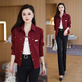 新款 外套女2025春秋季 衬衣休闲百搭长袖 薄款 上衣 时尚 开衫 外穿衬衫