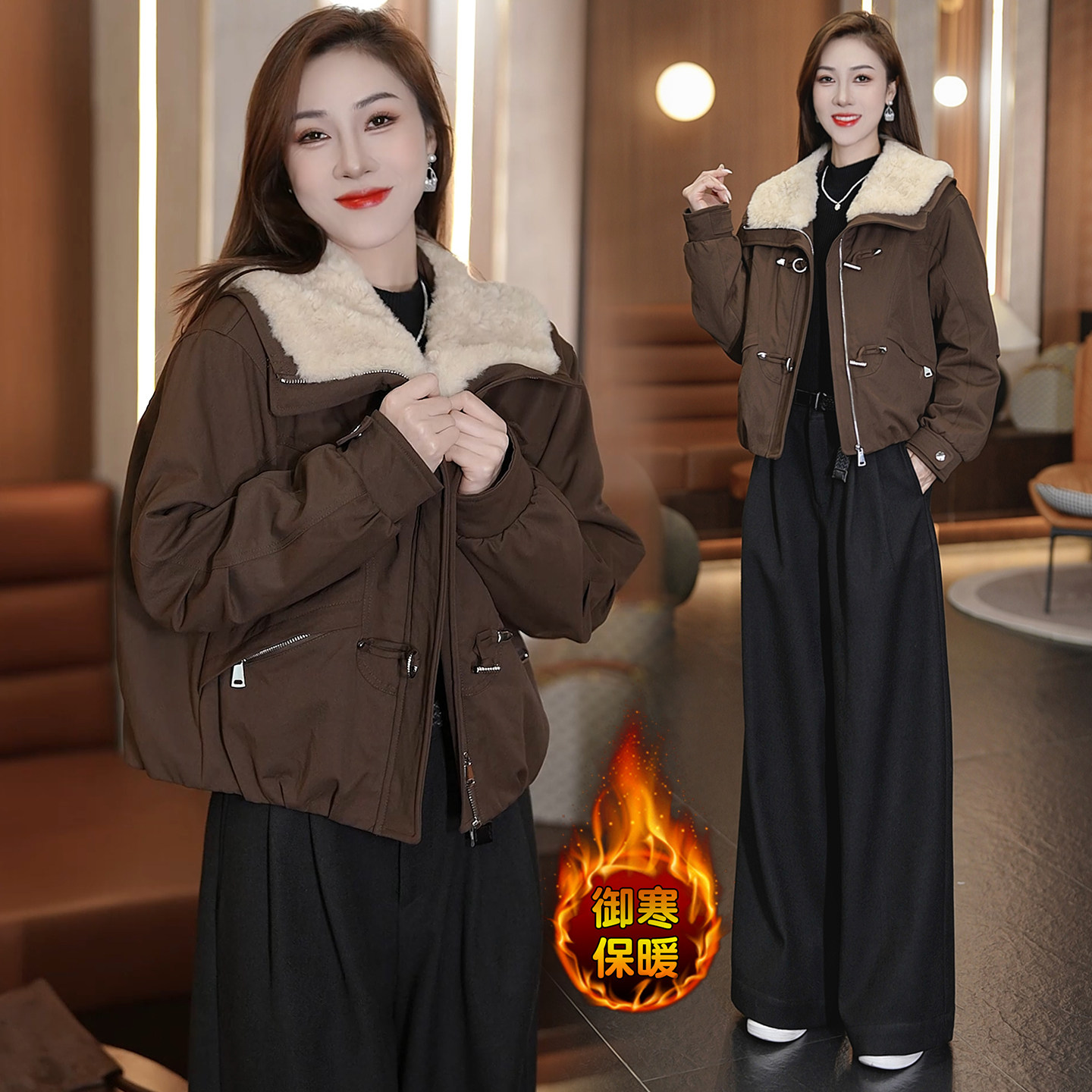 时尚休闲毛领短款棉服外套女冬季新款小个子洋气百搭保暖羽绒棉衣,女装/女士精品,棉衣/棉服,淘宝优惠券,粉丝福利购,淘宝优惠卷