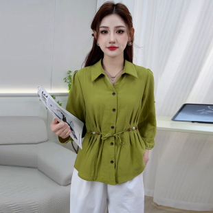 小个子显瘦百搭减龄衬衫 时尚 新款 女2026春季 洋气收腰显瘦衬衣小衫