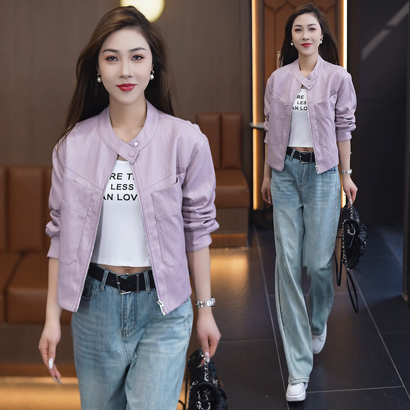 洋气短款皮衣外套女春季新款时尚减龄显瘦高级感机车服皮夹克上衣,女装/女士精品,短外套,淘宝优惠券,粉丝福利购,淘宝优惠卷