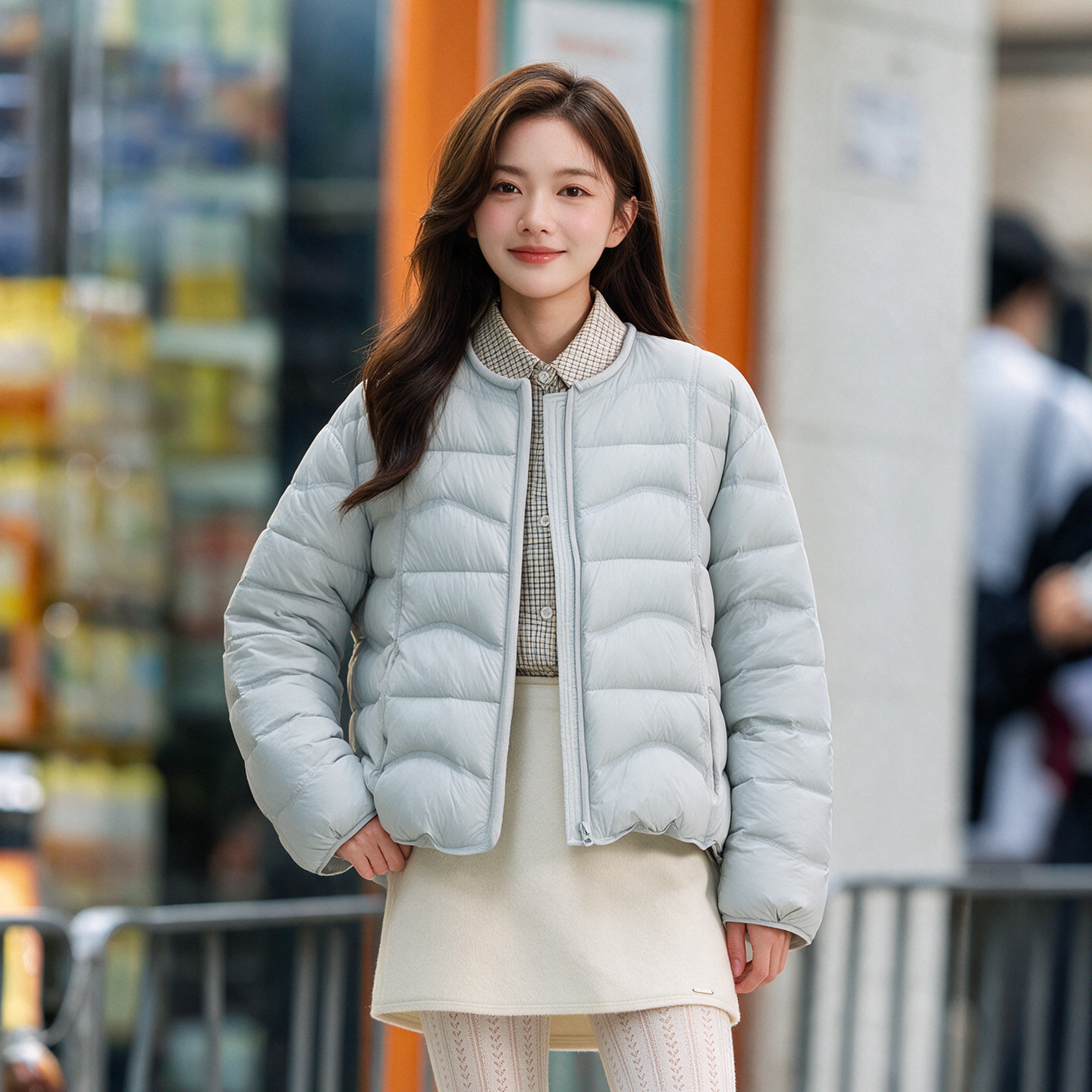 韩系圆领轻薄羽绒服女2026冬季新款时尚短款90绒保暖宽松显瘦外套