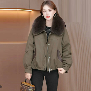 时尚休闲短款棉服外套女冬季新款加厚保暖洋气百搭减龄带毛领棉衣