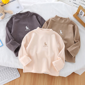 儿童德绒打底衫 春秋冬男女小童T恤上衣内搭婴幼儿宝宝半高领秋衣