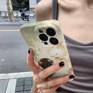 适用华为mate60手机壳pro新款 p70猫咪p60宠物p50小猫40复古pura70荷花nova12荣耀200可爱100女孩magic6软x60i