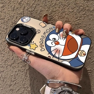 叮当猫适用苹果15手机壳14保护软套iPhone13彩银12硅胶11全包xr超薄Xs防摔pro男女max情侣新款 plus创意个性