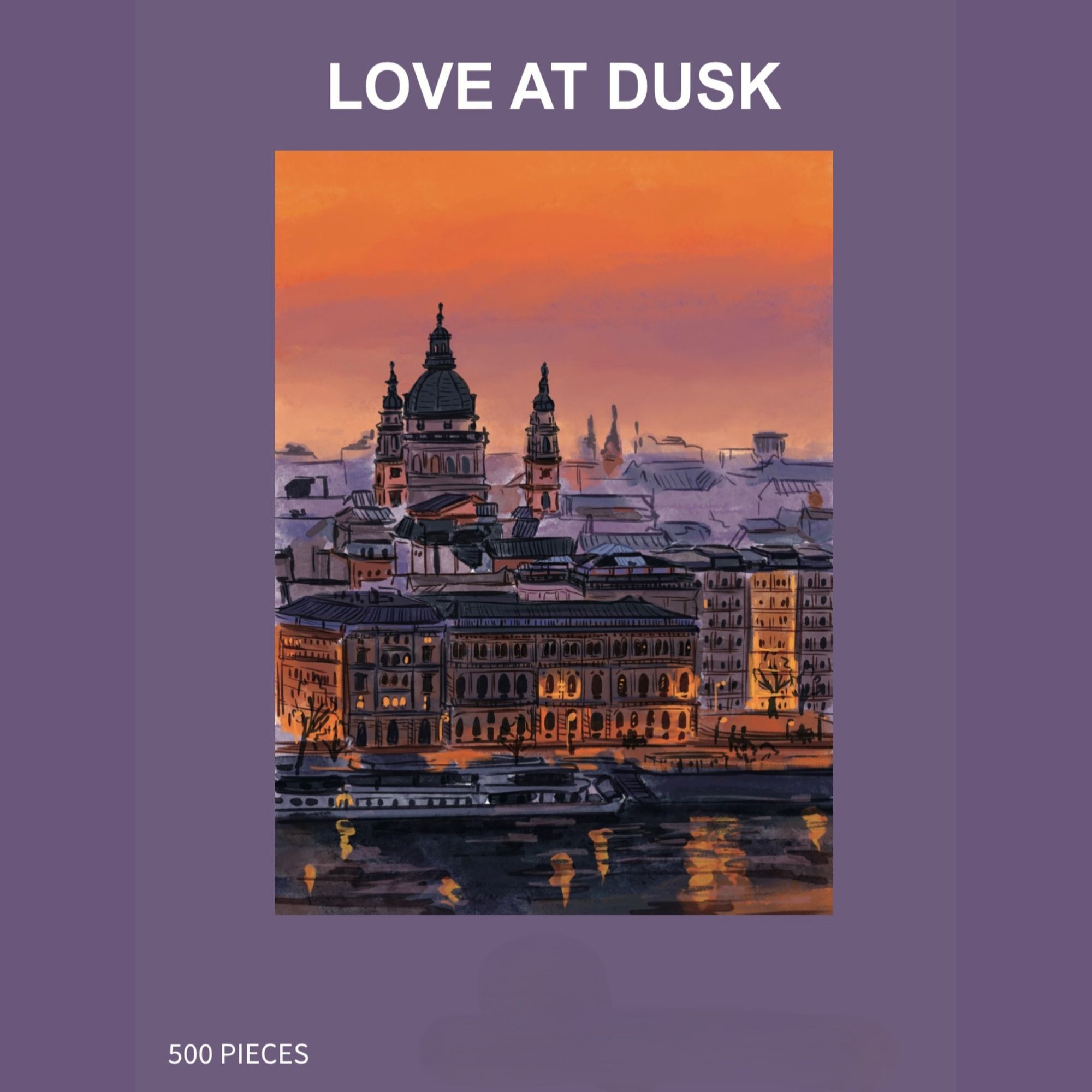 木质拼图500片爱在日落黄昏时异国治愈风景解压玩具有框画送礼物