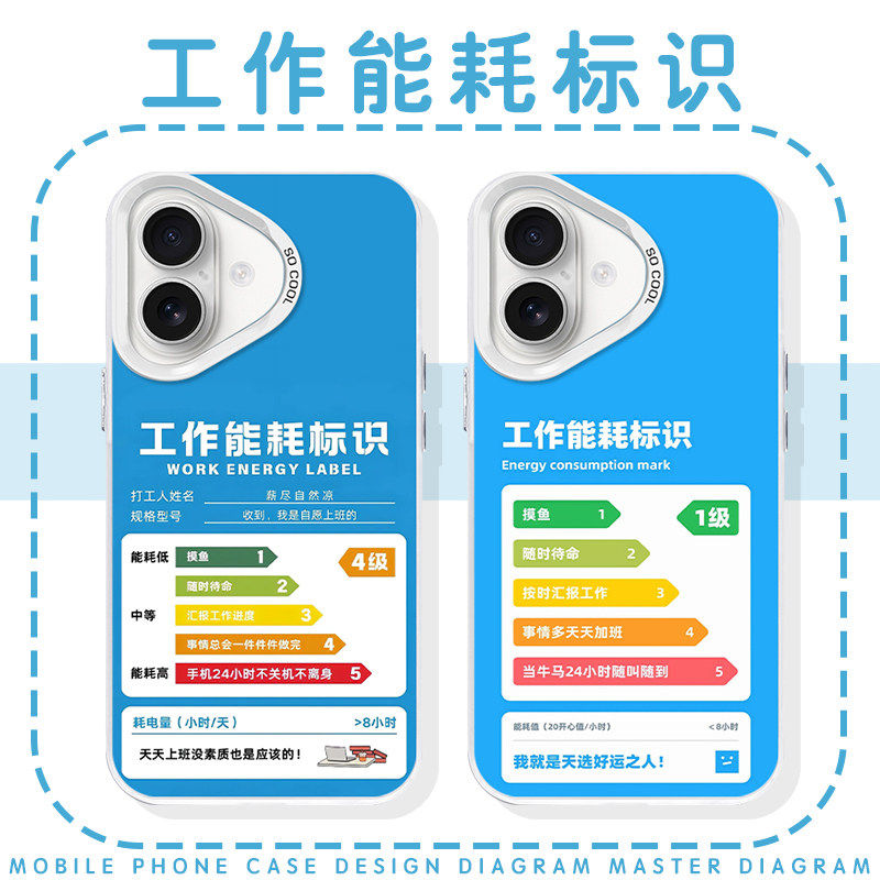工作能耗标识手机保护壳