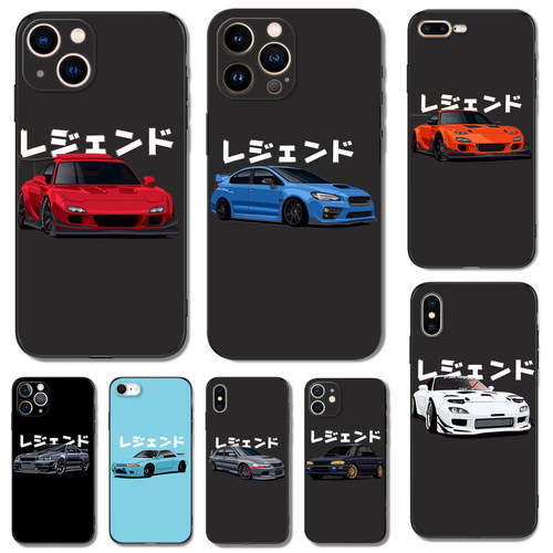 液态硅胶壳JDM CAR运动跑赛车手机壳套适用于苹果14 13 12 11 pro max7 8 plus SE2 3代