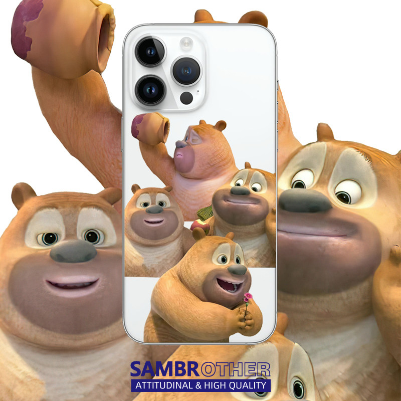 熊出没卡通适用14promax动漫恶搞12硅胶13情侣透明iPhone15promax苹果手机壳华为MATE小米vivo三星oppo红米