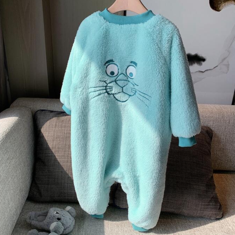 睡袋秋冬珊瑚绒防踢被连体衣加厚