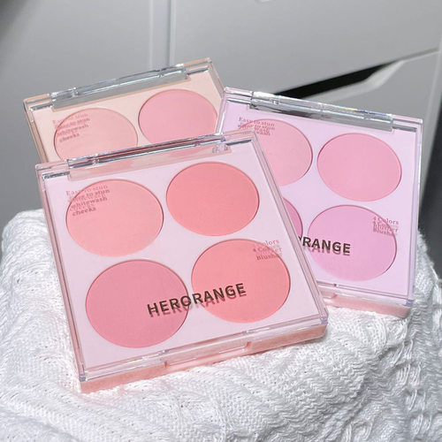 HERORANGE四色哑光显色腮红盘