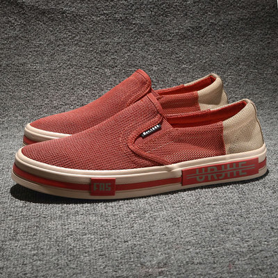 一脚蹬网面帆布鞋夏季透气小白鞋